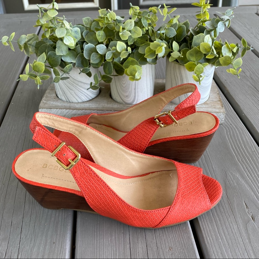 Bcbgeneration Orange Wedge Heels - image 2